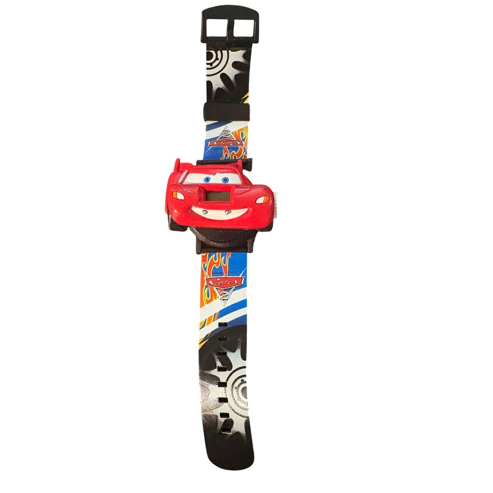 Disney Pixar Cars 2 Lightning McQueen Digital Watch Red 3D Character Kids